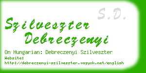 szilveszter debreczenyi business card